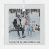 家族の休暇フォトキープサムグラスオーナメント型 ガラスオーナメント (正面)