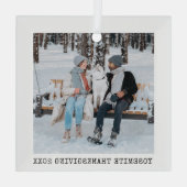 家族の休暇フォトキープサムグラスオーナメント型 ガラスオーナメント (裏面)