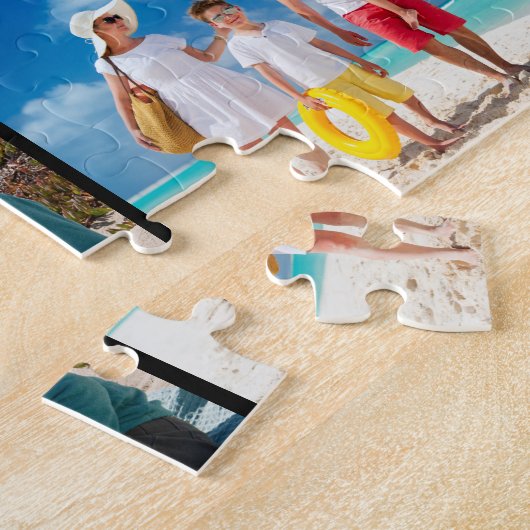 家族の休暇フォトコラージュ旅行が頻繁 ジグソーパズル (側面)