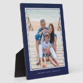 家族の休暇フォトメモリKeepsake Navyフレーム フォトプラーク (側面)
