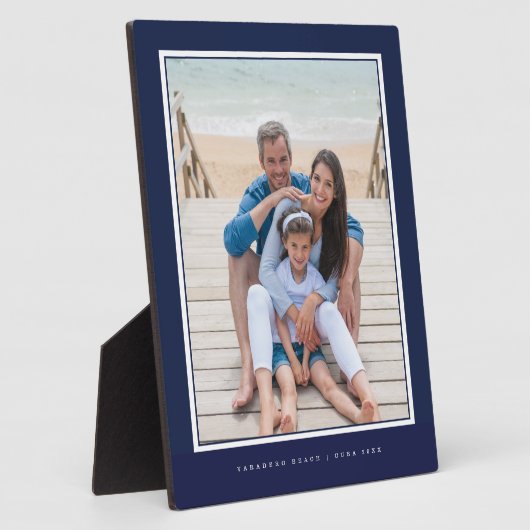 家族の休暇フォトメモリKeepsake Navyフレーム フォトプラーク (側面)