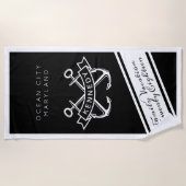 家族の休暇先、年、名前 ビーチタオル (正面)