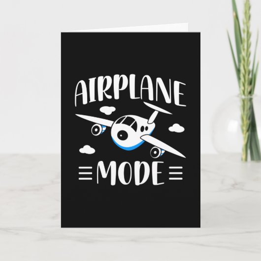 家族の休暇飛んでいる- w/子供 – 飛行機モード カード (正面)