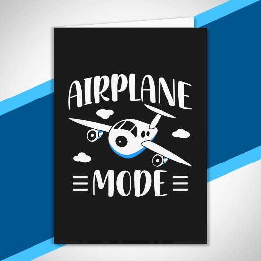 家族の休暇飛んでいる- w/子供 – 飛行機モード カード