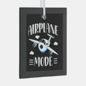 家族の休暇飛んでいる- w/子供 – 飛行機モード ガラスオーナメント (正面右)