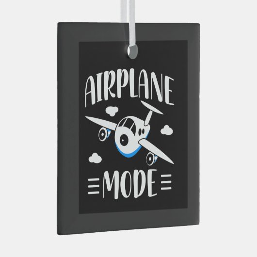 家族の休暇飛んでいる- w/子供 – 飛行機モード ガラスオーナメント (正面右)