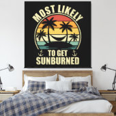 家族の休暇2024最も日焼け可能性が高い キャンバスプリント (インサイチュ (寝室))