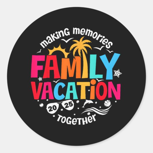 家族の休暇2025一緒に思い出を作るMatc ラウンドシール (正面)