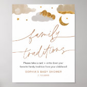 家族の伝統は輝く星の赤ちゃんシャワーにサイン ポスター (正面)