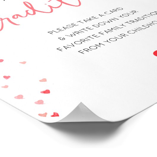 家族の伝統サイン赤ちゃんシャワー ポスター (角)