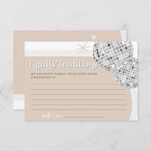 家族の伝統ディスコ赤ちゃんシャワーゲームカード エンクロージャーカード (正面/裏面)