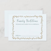 家族の伝統ベビーシャワー エンクロージャーカード (正面/裏面)