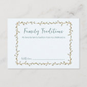 家族の伝統ベビーシャワー エンクロージャーカード (正面)