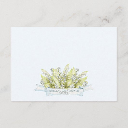 家族の伝統ベビーシャワー エンクロージャーカード (裏面)