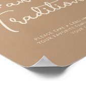 家族の伝統ベージュベビーシャワーのサイン ポスター (角)