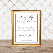 家族の伝統ミニマリスト赤ちゃんシャワーゲーム ポスター