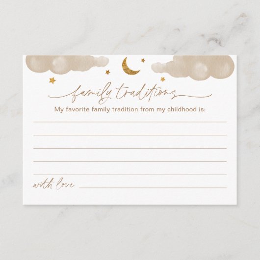 家族の伝統twinkleスター赤ちゃんシャワーカード エンクロージャーカード (正面)