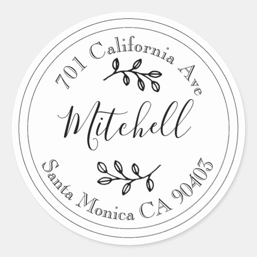 家族の住所封筒用シール ラウンドシール (正面)