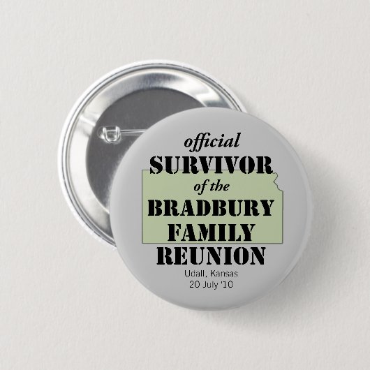 家族の公式サバイバー懇親会 – カンザス 缶バッジ (正面&裏面)