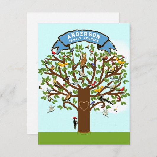 家族の再会のお知らせ 案内ポストカード (正面/裏面)