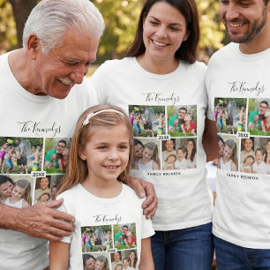 家族の再会の4枚の写真コラージュを自分で作ろう Tシャツ