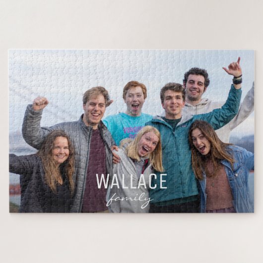 家族の再会カスタム写真パズル ジグソーパズル (横)