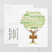 家族の再会デザイン（ツリー要素付き） 案内ポストカード (正面/裏面)
