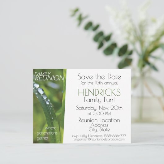 家族の再会デザイン ポストカード (スタンド正面)