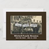 家族の再会写真テンプレートのお知らせ 招待状 (正面)