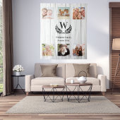 家族の再会 カスタム フォト コラージュ モノグラム タペストリー