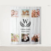 家族の再会 カスタム フォト コラージュ モノグラム タペストリー (正面)