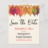 家族の再会 保存日 秋の葉 案内ポストカード (正面)