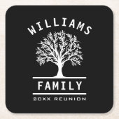 家族の再会 夏のバケーション ロードトリップ ツリー スクエアペーパーコースター (正面)