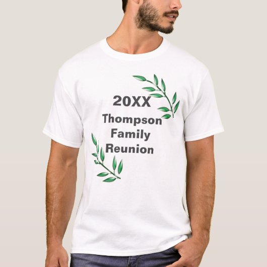 家族の再会 記念の木の枝と葉 Tシャツ (正面)