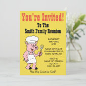 家族の再会 豚の漫画 キャラクター 招待状 (スタンド正面)