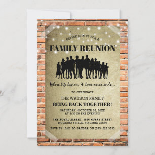 家族の再会 - Rustic Urban Family Fun Reunion 招待状