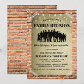 家族の再会 - Rustic Urban Family Fun Reunion 招待状 (正面/裏面)