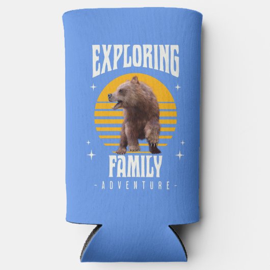 家族の冒険を探索する スリム缶クーラー (正面)