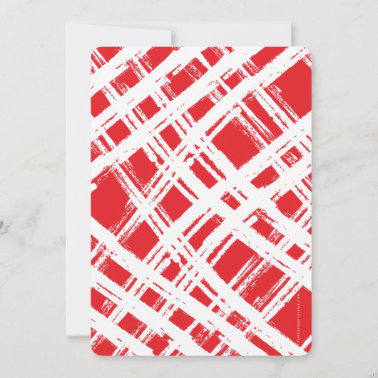 家族の写真おもしろい子供モダン書メリー赤 案内状 (裏面)