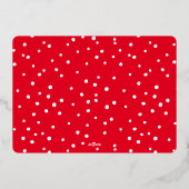 家族の写真おもしろい書メリークリスマスレッド 箔シーズンカード (裏面)