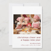 家族の写真かわいいホリデークリスマスカード 招待状 (正面)