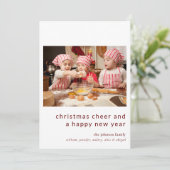 家族の写真かわいいホリデークリスマスカード 招待状 (スタンド正面)