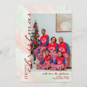 家族の写真が入ったクリスマスカード; オーダーメイドカード シーズンカード (正面/裏面)