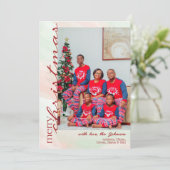 家族の写真が入ったクリスマスカード; オーダーメイドカード シーズンカード (スタンド正面)