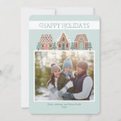 家族の写真が楽しめるジンジャーブレッドのホリデーカード シーズンカード (正面)