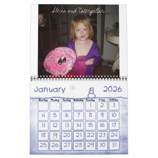 家族の写真でいっぱいのカレンダー カレンダー (1月 2026)