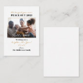 家族の写真でさようなら2021年 お正月 手書き文字 ノートカード (正面/裏面)