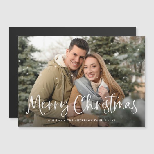 家族の写真での聖降誕祭お目出とう (正面/裏面)