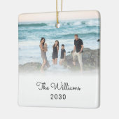家族の写真でパーソナライズされたクリスマスオーナメント セラミックオーナメント (左)