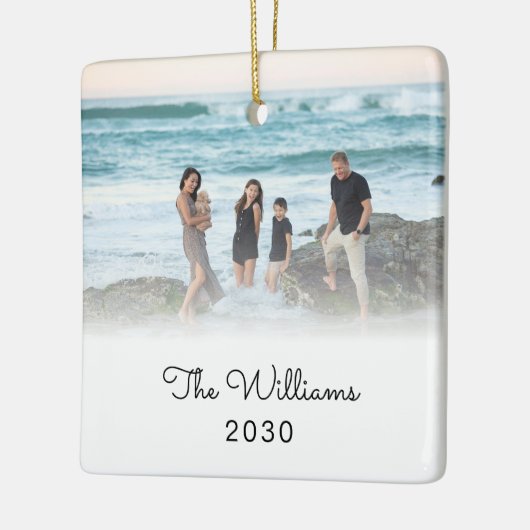 家族の写真でパーソナライズされたクリスマスオーナメント セラミックオーナメント (左)
